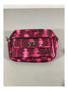 Lug Quilted Crossbody Bag with RFID Protection and Adjustable Strap - Wine Color